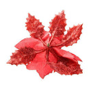 6Pcs 6.6 Inch Glitter Artificial Wedding Christmas Flowers XMAS Tree Wreath H8P6