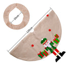 Linen Tree Skirt Home Christmas Ornament Circular Tree Apron for New Year