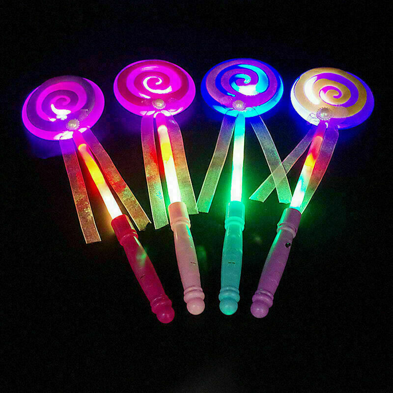 Portable LED Light Magic stick Wand Lollipop Fairy BIN Wand Kid Girl B8L5 K I4P3
