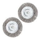 2 X Wire Wheel Flat Brush Cleaner Polishing Rotary Tool For Drill 75mm 0.3mm