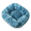 Pet Nest Soft Plush Kennel Cat Dog Bed Warm House Puppy Cushion (Blue M)