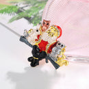 Enamel Alloy Santa Claus Rabbit Brooch Pins Christmas Gift Women Decor Jewelr FT