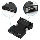 HDMI Female to VGA Male Adapter w/Audio Cable Support 1080P Output (Black)