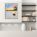 DIY Full Drill Round Diamond Painting Seaside Cross Stitch Mosaic Kit