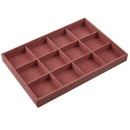 Pink Velvet Jewelry Ring Display Organizer Case Tray Holder Necklace Earrin