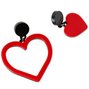 Acrylic Fashion Heart Shaped Lady Sweet Asymmetric Red Earrings