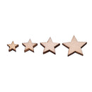 100Pcs Assorted Size Natural Wood Star Plain Shabby Chic Craft Scrapbook liau
