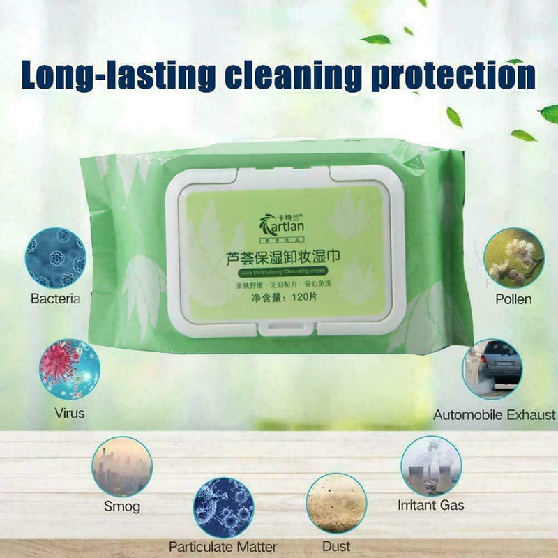 120Pcs Aloe Cleansing Facial Face Wipes Makeup Remover Hot Z3W8