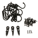 20 x Clothes Hat Coat Robe Hanging Metal Single Hook Wall Door Hanger Black