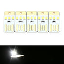 5PCS Night Lamp Pocket Card USB Power LED 0.2W Light for Computer Laptop JR