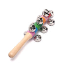 Rainbow Rattle Jingle Handbell Bell Colorful Wooden Bell Orff Instruments Bab BX