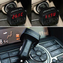 4 in 1 3.1A Dual USB Car Charger Adapter Voltmeter Celsius Red + Blue A