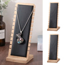 2 Black Necklace Display Stand Chain Holder Organizer Rack Leather Surface