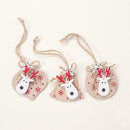 Moose Christmas Christmas Q4B0 6pcs/set Pendants Head For Tree Ornaments Wooden