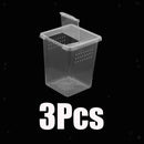 3x Plastic Insect Frog Spider Habitat Feeding Box Container Tank 3x3x4 inch