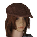 Vtg Mens Womens Beret Cap Cabbie Flat Peaked Newsboy Golf Driving Hat Brown