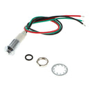 8mm 12V LED Metal Indicator Low Arched Light Lamp with Wire Red & Green Light