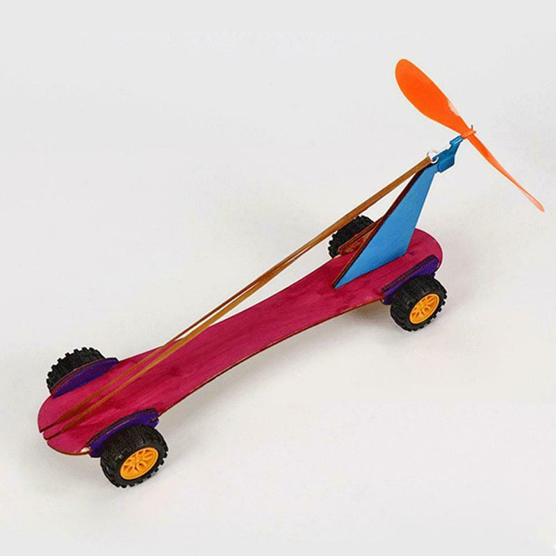 Rubber Band Power Car DIY Science Experiment Kits Fun School Project Gift