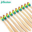 Vaclav 1Pc Bamboo Toothbrush Rainbow Bamboo Tooth Brush Fibre Toothbrush Co H1R7