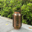 Solar Powered Hanging LED Light Retro Hollow Lantern Garden Yard Lamp  Light