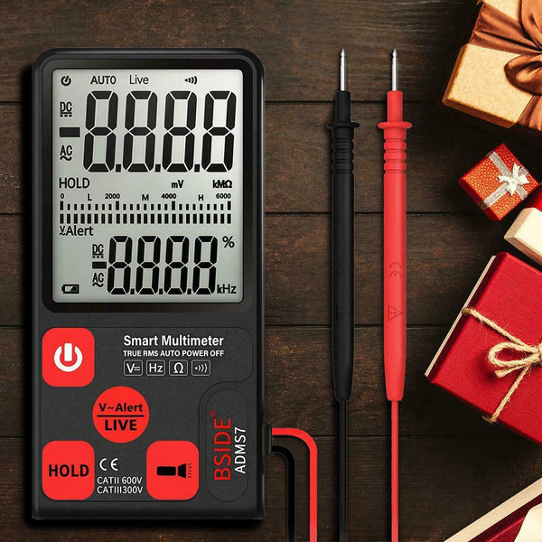 ADMS7 Portable Digital Multimeter Auto AC/DC Voltage Meter Ohm Tester 6000 Count