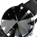Classic Luxury Men's Leather Strap Crystal Dial Casual Analog Quartz Wrist Watch