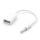 3.5mm male aux audio plug jack to usb 2.0 female converter cord cable car mp3 OS