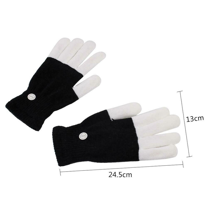 LED Luminous Gloves Full Finger Light Up Flashing Party Dance Costume Gloves AU!
