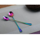 Teaspoon Stainless Steel Spoons Coffee Tea Milk Spoon Teaspoon Oval Colorful