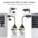 20cm USB 3.0 USB C to SATA 2 in 1 Converter Cable Support 2.5 inch SATA SSD A