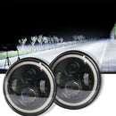 7 Inch Round LED Light Headlights Hi/Lo Beam Angle Eyes For Wrangler JK  N J Cy