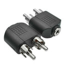 3.5mm  Female Jack To 2 Dual RCA Male Y Splitter Audio Adapter ConverterB Hn