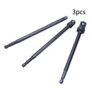 3Pcs Socket Adapter Set Hex Shank to Impact Driver Drill Tool 1/4 3/8 1/2 Inch