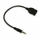 3.5mm Male AUX Port Plug Jack To USB 2.0 .Female Converter MP3 Cord Car R0A W1M3