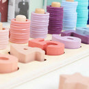 Wooden Counting Game for Kids, Colorful Number Stacker Board, Stacking Rings