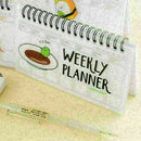 Cartoon Weekly Plan Schedule Spiral Coil Notebook Sketchbook-Journal-Planne H2C1