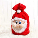 Christmas Cute Santa Pattern Plush Bag Gift Holder Christmas Decoratin