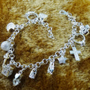 925 Plated Heart Cross Star Chain Fashion Bangle Bracelets