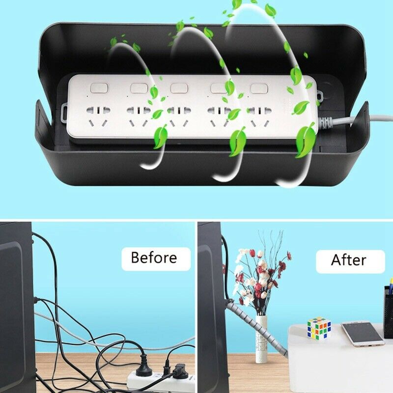 Plastic Wire Power Cable Storage Box Cable Manager Organizer Box Power Line B9K1
