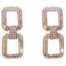 Fashion Shiny Geometric Pendant Earrings Luxury Square Rhinestone Earrings  R2N5