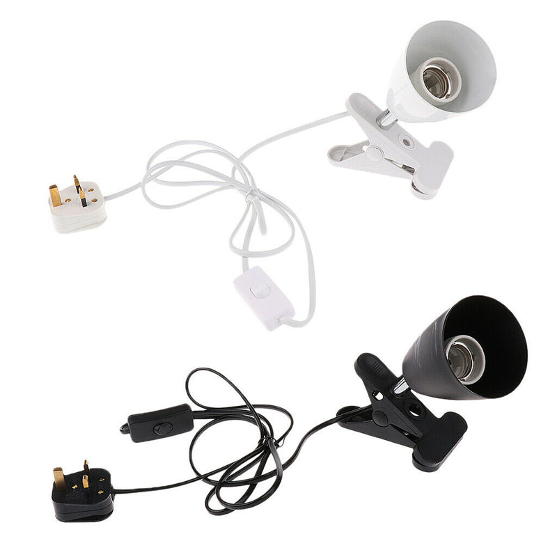 E27 Reptile Lamp Bulb Holder UVB Infrared Basking Light Holder Black