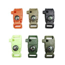 Paracord Buckles EDC Survival Gear Whistle Flint Fire Starter Scraper Compass J8