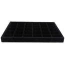 Black Velvet 30 Compartments Jewelry Storage Trays Holder Showcase Organizer