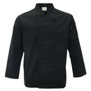 Black Chef Waiter Double-breasted Coat Uniform Long Sleeve Jacket Clothes XL