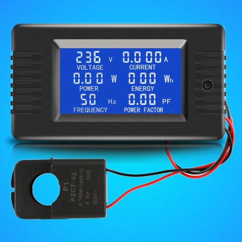 Newest 6In1 220V 100A Single Phase Digital Panel Ampermeter Volt Watt Kwh P A5N6