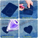 20Pcs DIY Iron on Denim Fabric Patches For Clothing Jeans Knee Repair Kit