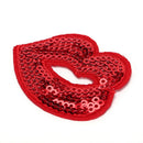 Embroidery Iron sew on patch applique DIY clothing Sequins Red lips 5.4*4cm OZ