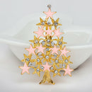Crystal Rhinestone Enamel Tree Brooch Pin Wedding Party Christmas Gift