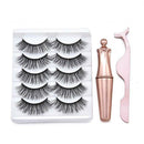 Waterproof Magnetic Eyeliner with 5 Pairs Eyelashes and Tweezer Long Lashes Hot