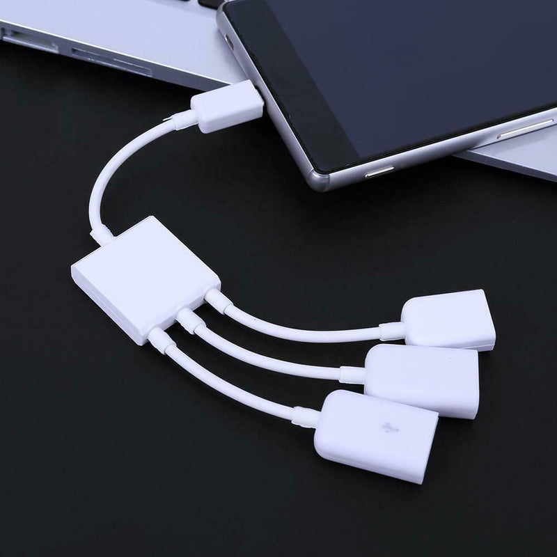 3 in 1 Micro USB Male to Female OTG HUB Adapter for Smartphone and Tablet